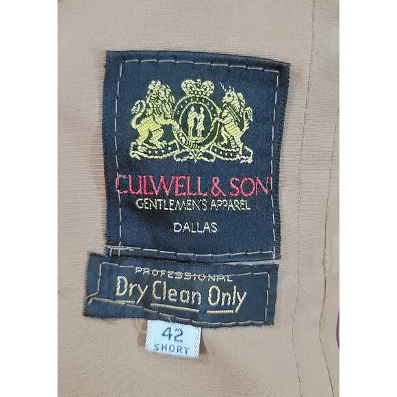 Culwell Sons Brown York Lined Trench Coach 42 Short Button Closure - Picture 4 of 15